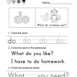 Sight Word (Do) Worksheet – Free Kindergarten English Worksheet For Kids Inside Sight Words Worksheet For Kindergarten