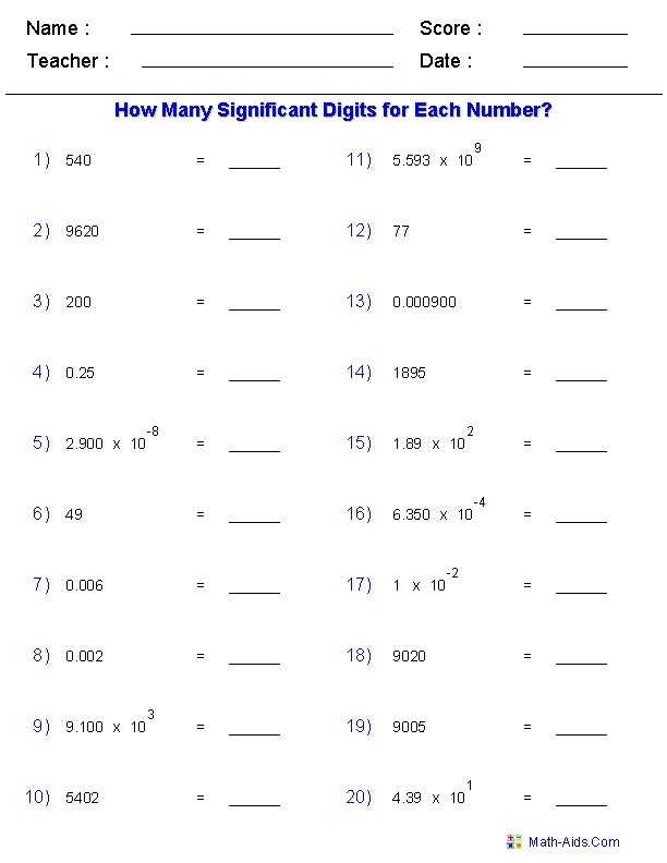 Significant Figures Practice Worksheet Answer Key - Thekidsworksheet throughout Significant Figures Practice Worksheet