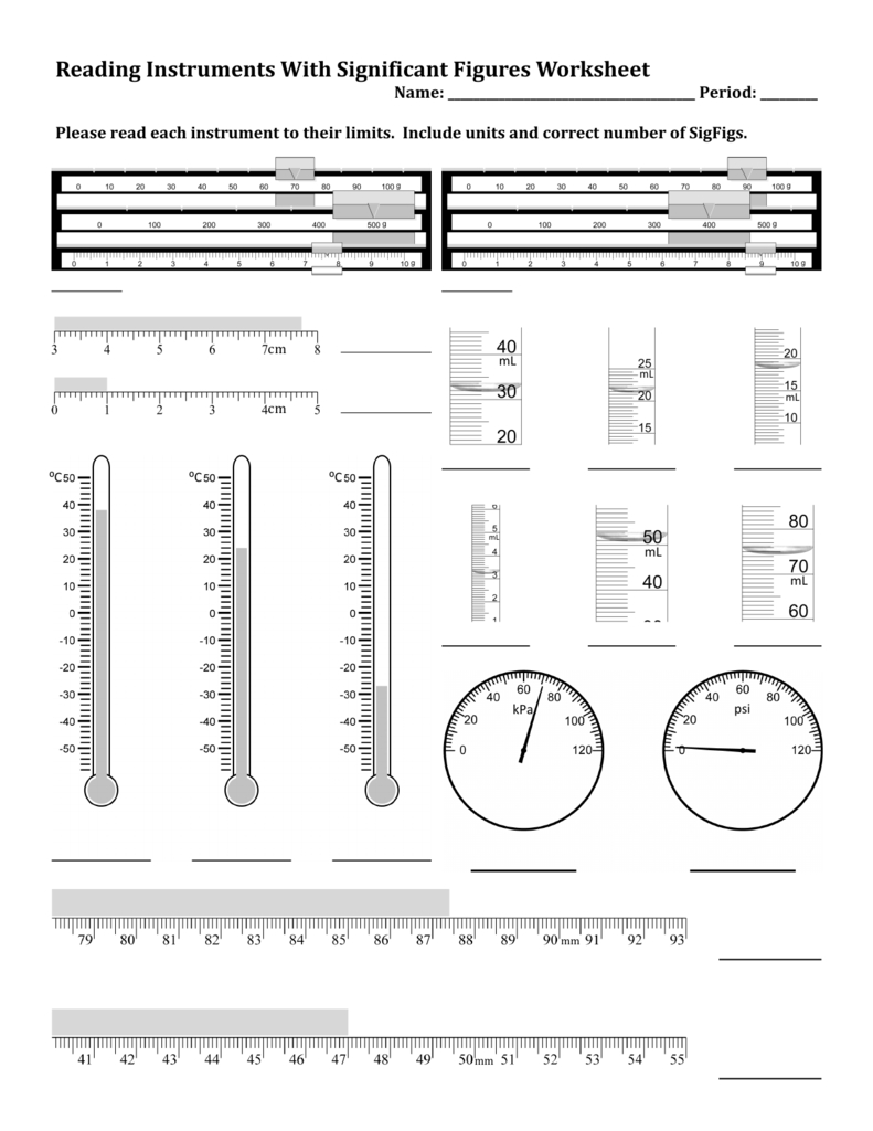 Significant Figures Worksheet With Answers regarding Significant Figures Worksheet With Answers