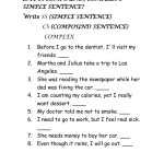 Simple Compound Complex Sentences Worksheet Throughout Compound And Complex Sentences Worksheet