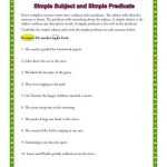 Simple Subject And Simple Predicate | 3Rd Grade Worksheets Intended For Complete Subject And Predicate Worksheet