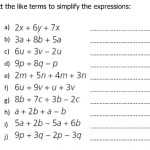 Simplify Algebraic Expressions By Collecting Like Terms Worksheet In Simplifying Algebraic Fractions Worksheet