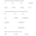 Simplify Rational Expressions Worksheet with regard to Simplifying Expressions Worksheet With Answers