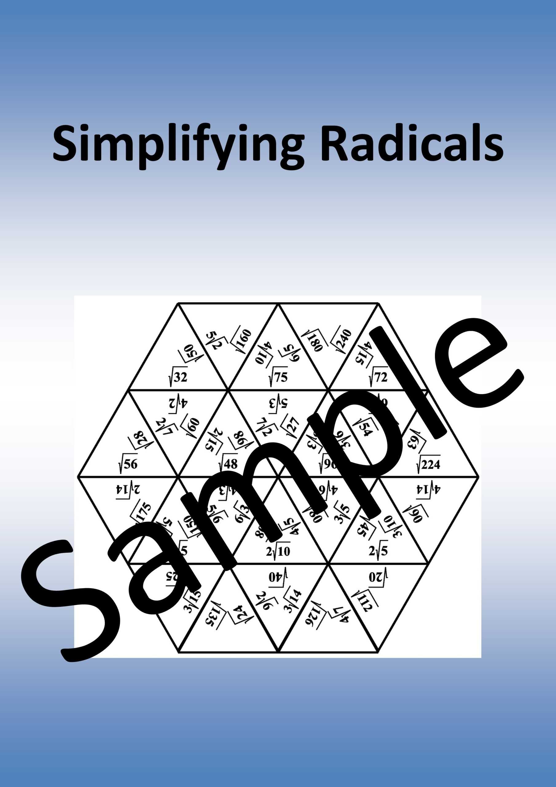 Simplifying Radicals 2 - Math Puzzle | Teaching Resources intended for Simplifying Radicals Worksheet Algebra 2