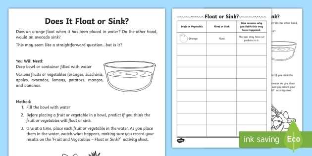 Sink Or Float? #3 Worksheets | 99Worksheets within Sink Or Float Worksheet