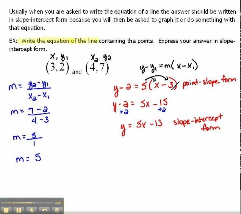 Slope Intercept Form Given 5 Points How I Successfuly Organized My Very Regarding Point Slope Form Worksheet
