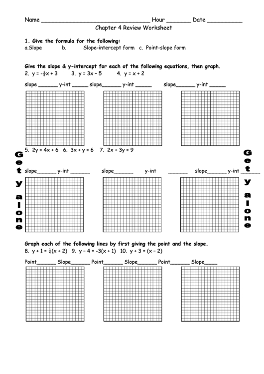 Slope/Slope Intercept Form/Point Slope Form Worksheet Printable Pdf Throughout Point Slope Form Worksheet