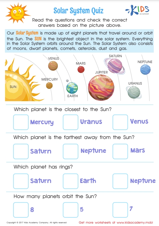 Solar System Worksheets Pdf Grade 3 - Worksheets For Kids pertaining to Solar System Worksheet Pdf