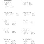 Solving Equations, Inequalities, And Absolute Value Worksheet Within Absolute Value Worksheet Pdf