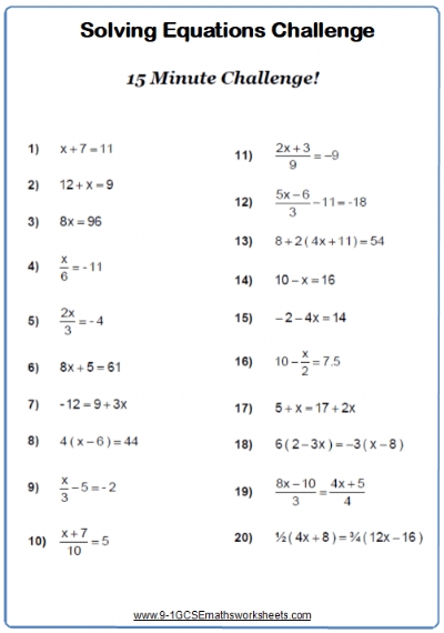 Solving Equations Worksheets Cazoom Maths Worksheets Solving Linear - 7 Throughout Simplifying Linear Expressions Worksheet