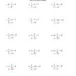 Solving Linear Equations -- Form X/A ± B = C (A) within Solving Equations And Inequalities Worksheet