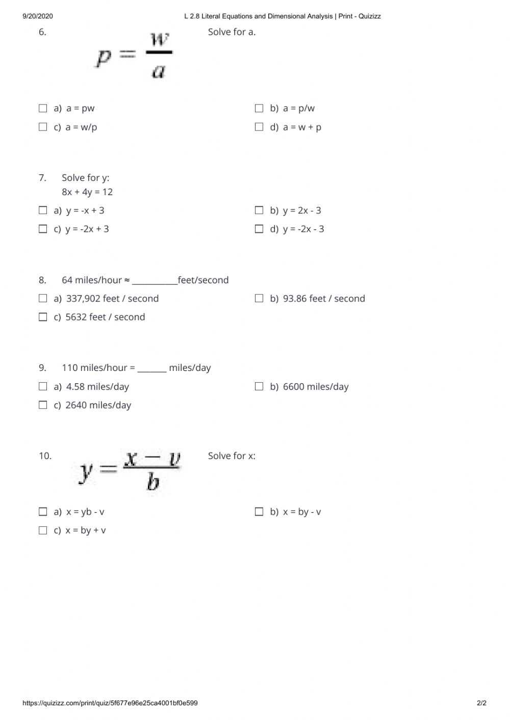 Solving Literal Equations Worksheet regarding Solving Literal Equations Worksheet