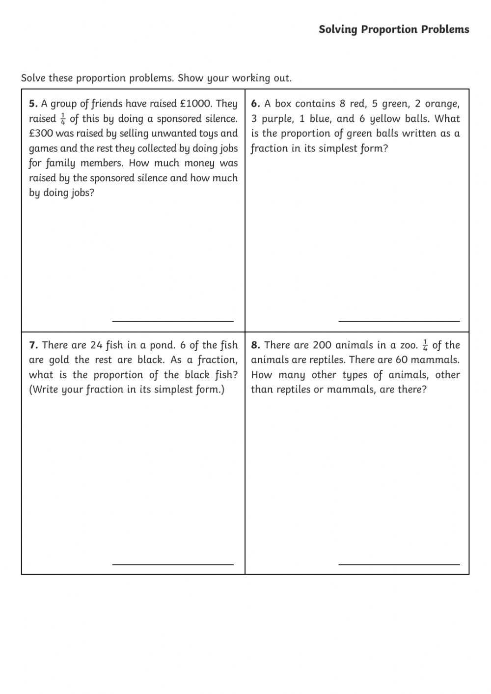 Solving Proportion Problems Worksheet in Solving Proportions Word Problems Worksheet