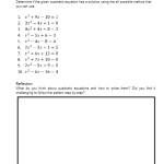 Solving Quadratic Equations Using All Methods Worksheet (Pdf For Using The Quadratic Formula Worksheet