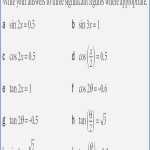 Solving Trig Equations Worksheet Answers With Regard To Solving Trigonometric Equations Worksheet Answers