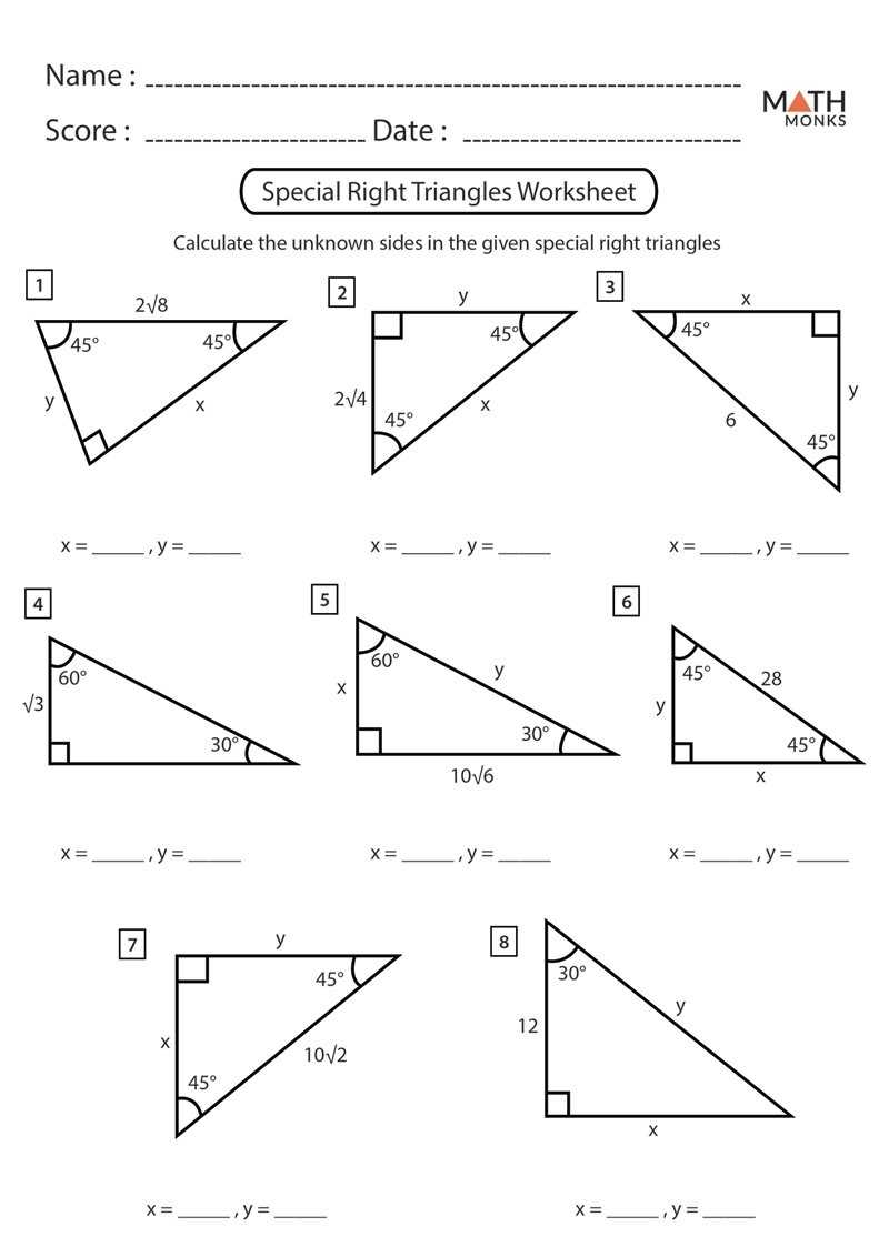 Special Right Triangles Geometry Worksheet - Tutordale Within Special Right Triangles Worksheet