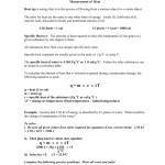 Specific Heat Practice with Calculating Specific Heat Worksheet