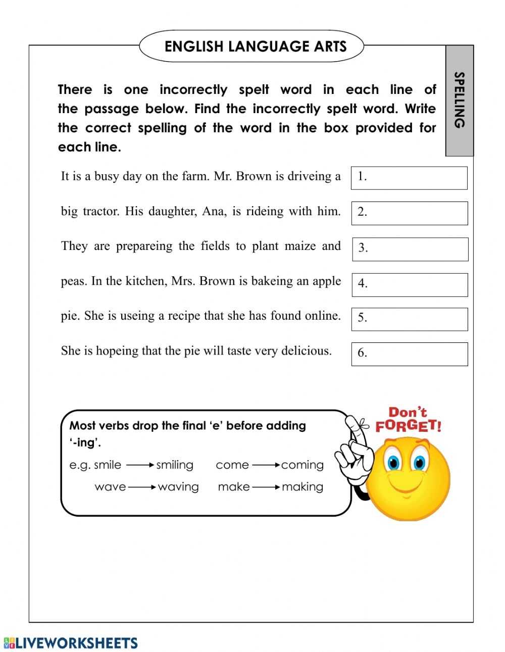 Spelling - Grade 2 Worksheet Intended For English Worksheet For Grade 2
