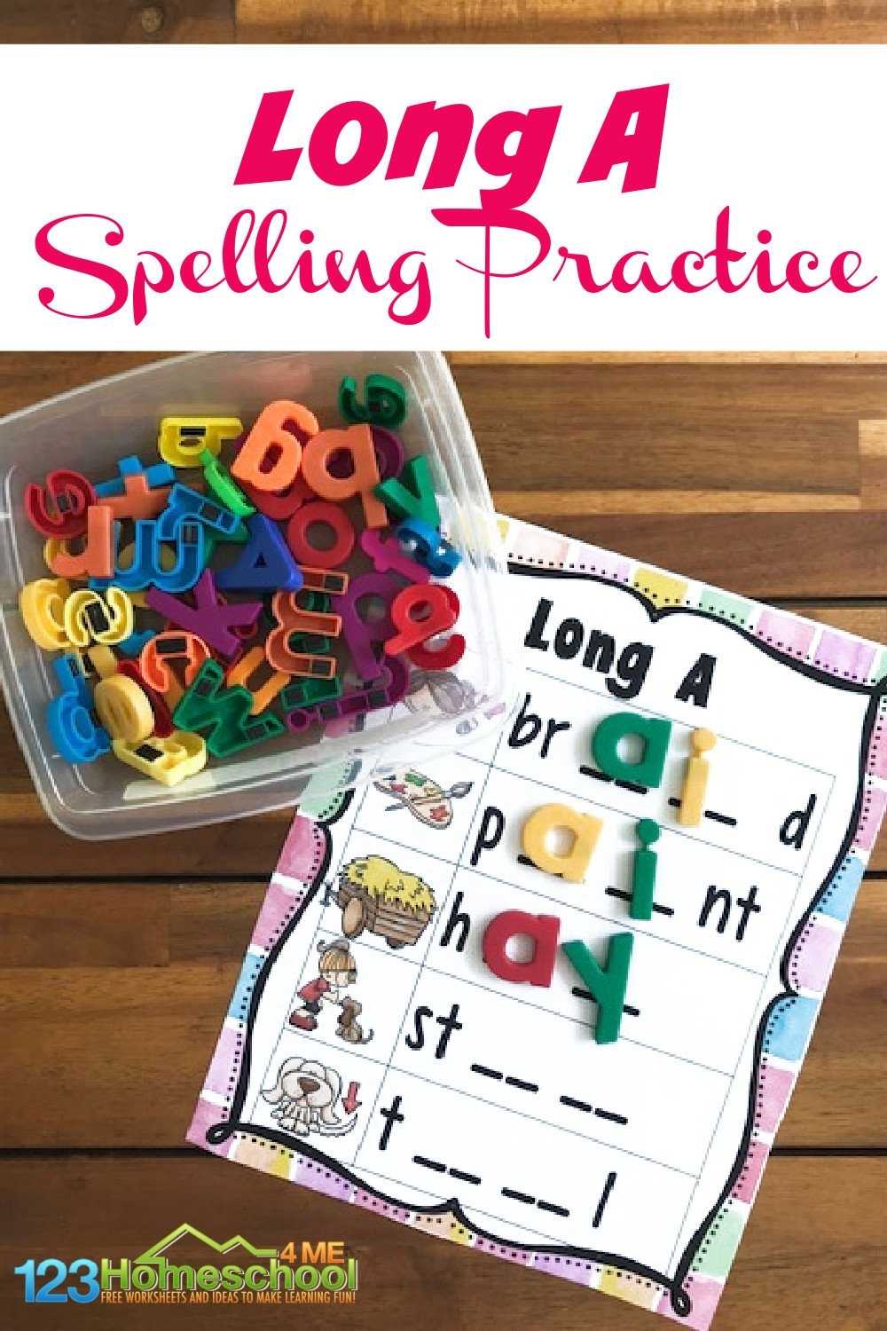 Spelling Long A Sound Words Worksheet Intended For Long A Sound Words Worksheet
