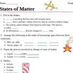 States Of Matter Class 4 Worksheet regarding Changes In Matter Worksheet
