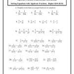 Student In 2.0: Algebraic Fractions Worksheet Throughout Solve Equations With Fractions Worksheet