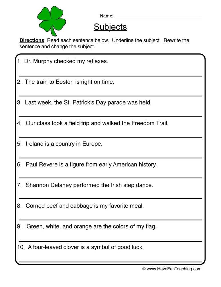 Subject And Predicate Exercises For Grade 3 - Exercise Poster regarding Subject And Predicate Worksheet