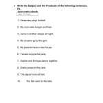 Subjects And Predicates Worksheet With Regard To Subjects And Predicates Worksheet
