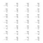 Subtracting Across Zero Worksheet intended for Subtraction Across Zeros Worksheet