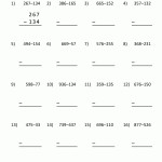 Subtraction Across Zeros Worksheet Intended For Subtraction Across Zeros Worksheet