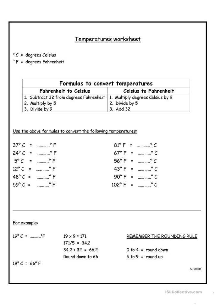 Temperature Conversion Worksheet Answer Key — Excelguider in Temperature Conversion Worksheet Answers