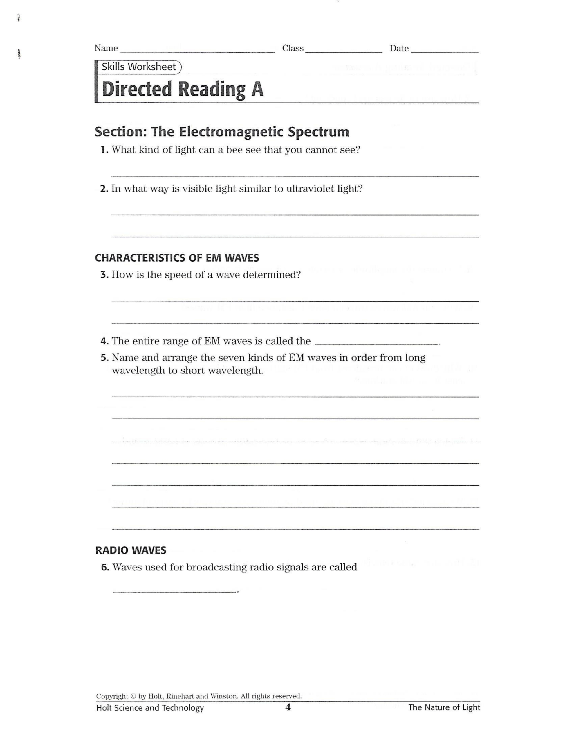 The Electromagnetic Spectrum Worksheet - Craig Fisher | Library | Formative in The Electromagnetic Spectrum Worksheet