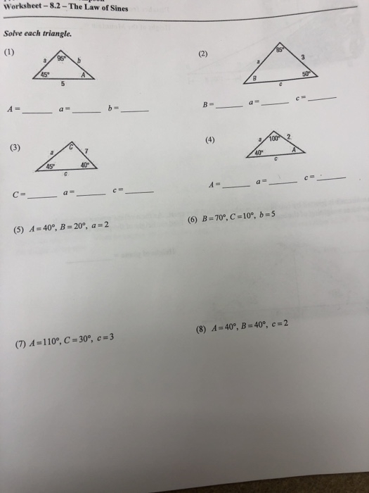 The Law Of Sines Worksheet Answers - Worksheet List Within Law Of Sines Worksheet Answers
