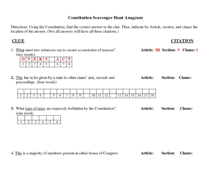 The Us Constitution Worksheet Answers — Db-Excel for The Us Constitution Worksheet Answers