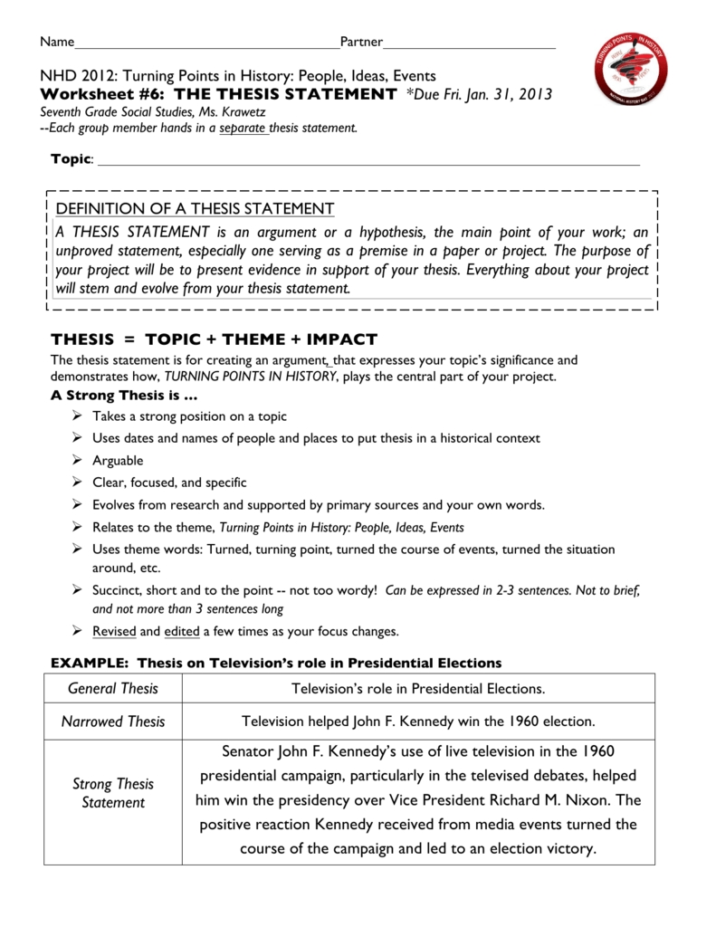 Thesis Statement Practice Worksheet - Word Worksheet with Thesis Statement Practice Worksheet