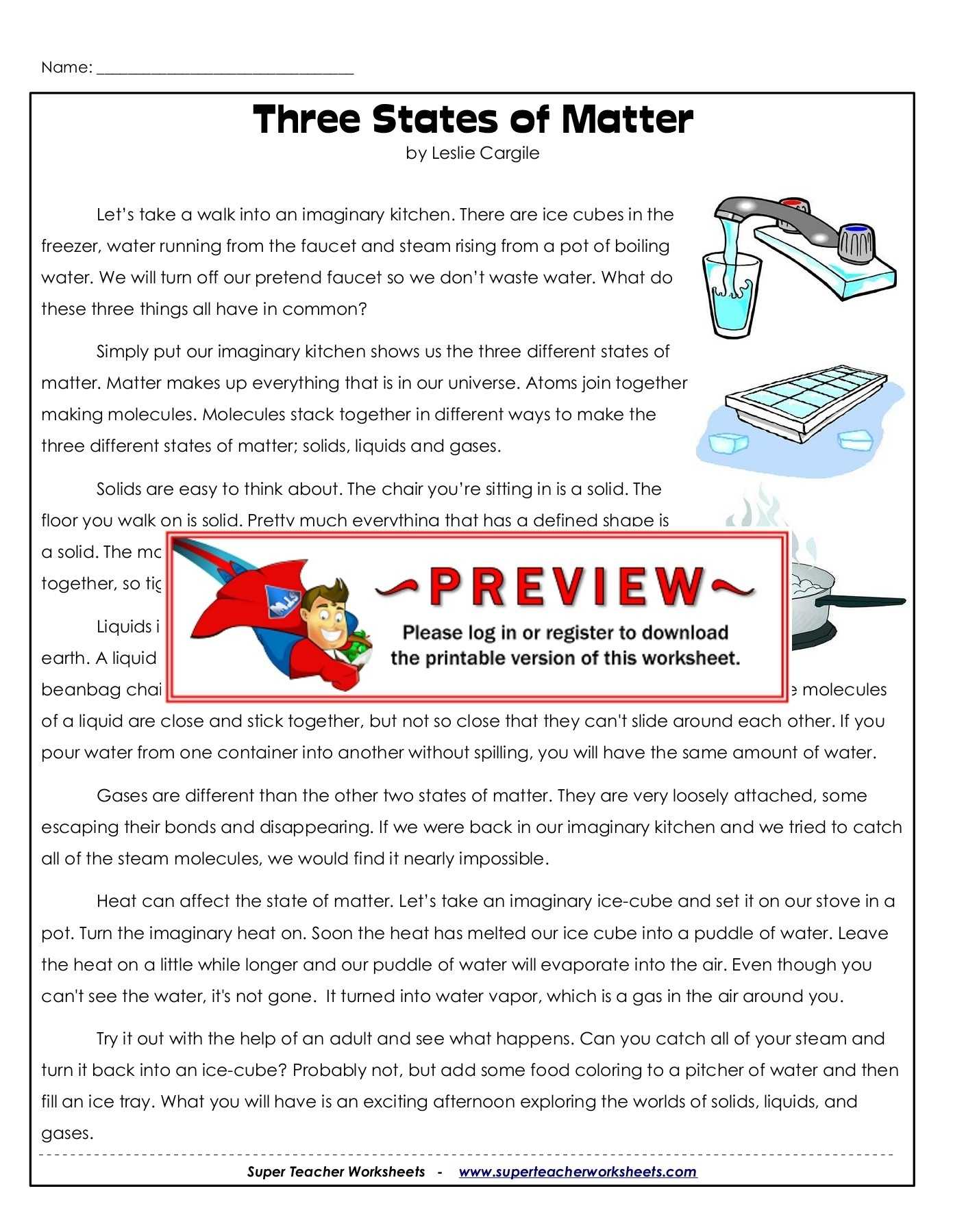 Three States Of Matter Worksheet Answers - Nidecmege in Three States Of Matter Worksheet