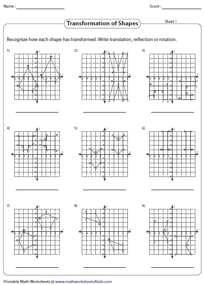Transformation Worksheets - Reflection, Translation, Rotation Throughout Geometry Transformation Composition Worksheet