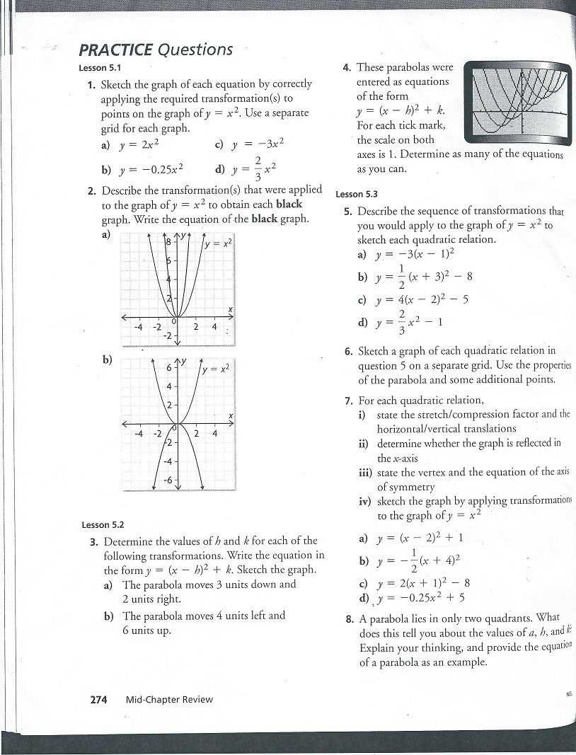 Transformations Of Quadratic Functions Worksheet Inside Transformations Of Quadratic Functions Worksheet