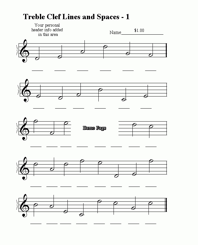 Treble And Bass Clef Notes Worksheet - Happy Living Regarding Treble Clef Notes Worksheet