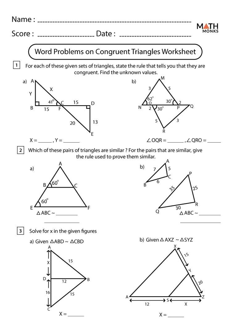 Triangle Congruence Practice Worksheet Within Proving Triangles Congruent Worksheet