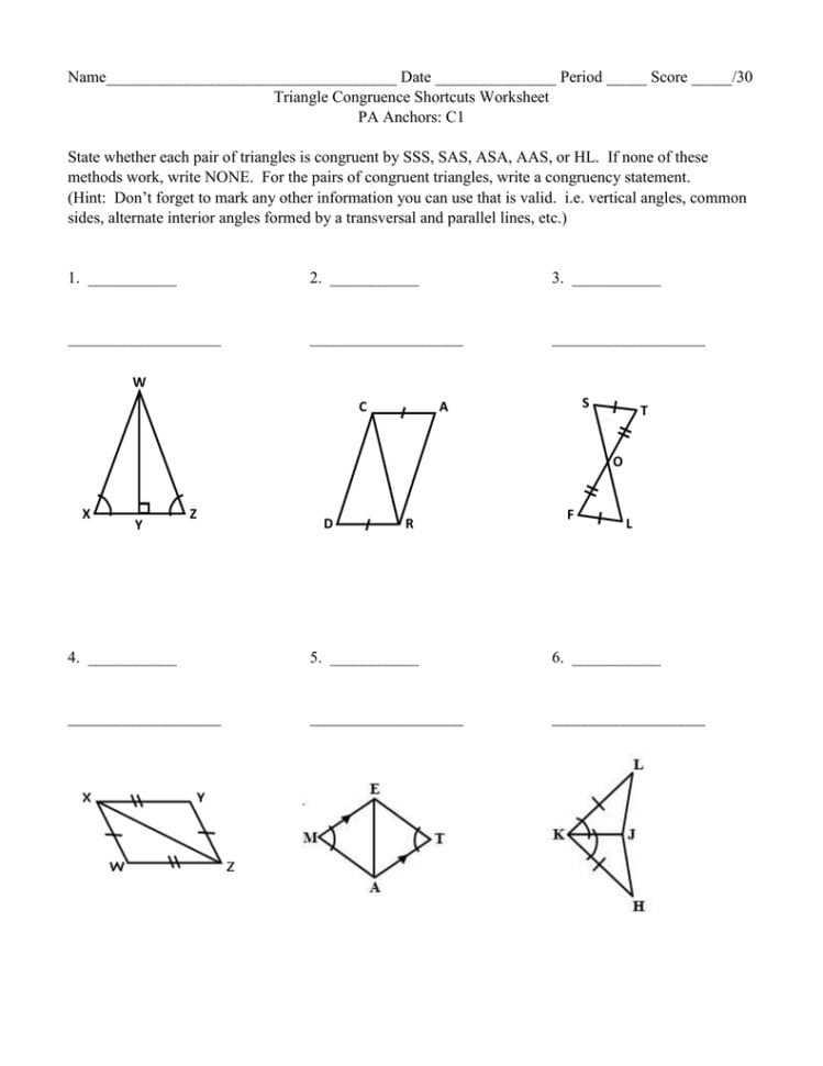 Triangle Congruence Worksheet 2 Answer Key — Db-Excel within Triangle Congruence Worksheet Answer Key
