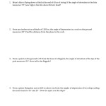 Trig Word Problems Worksheet With Trig Word Problems Worksheet