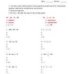 Two Step Equations Worksheet With Multi Step Equations Worksheet Pdf