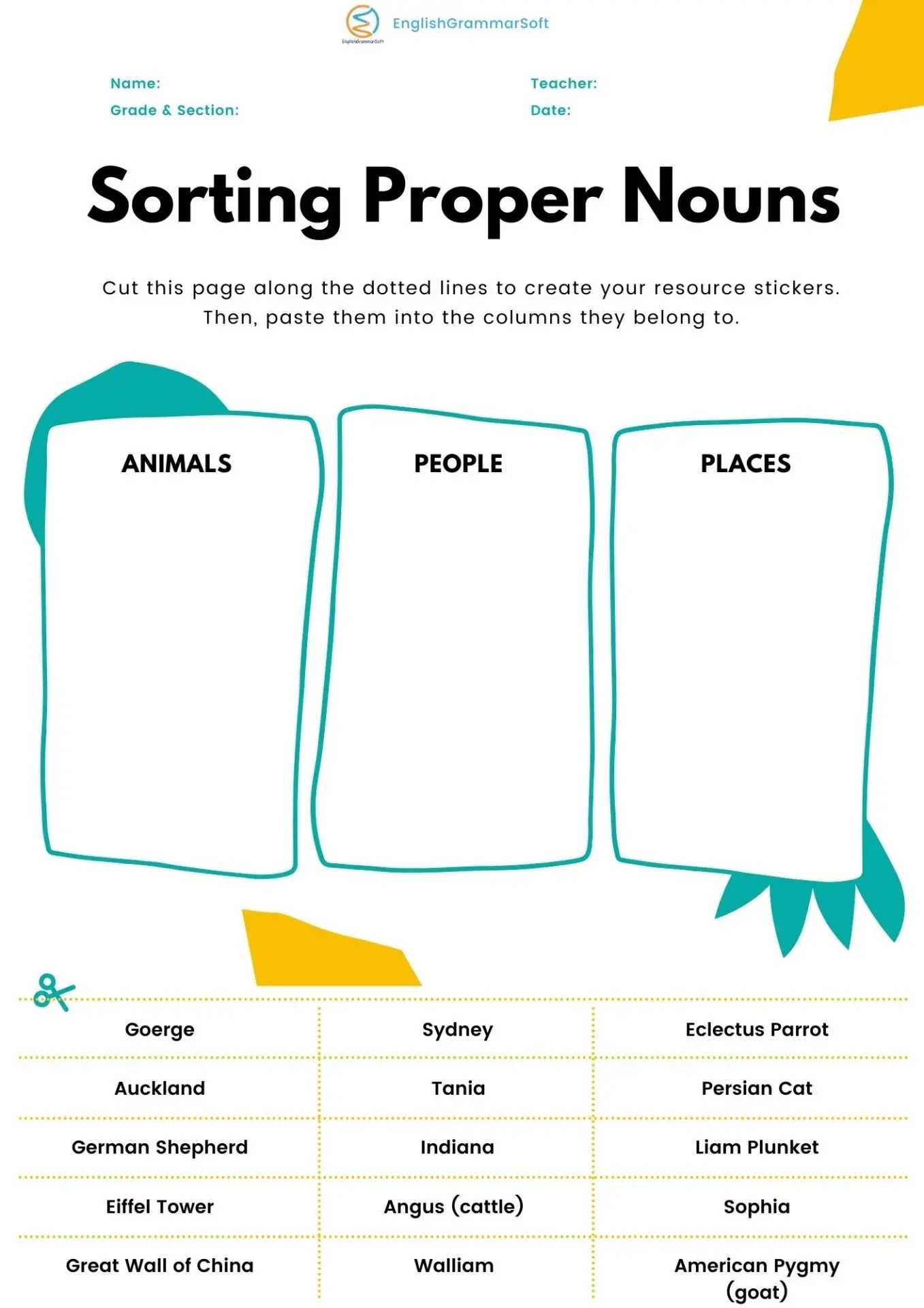 Types Of Nouns Worksheet with regard to Types Of Nouns Worksheet