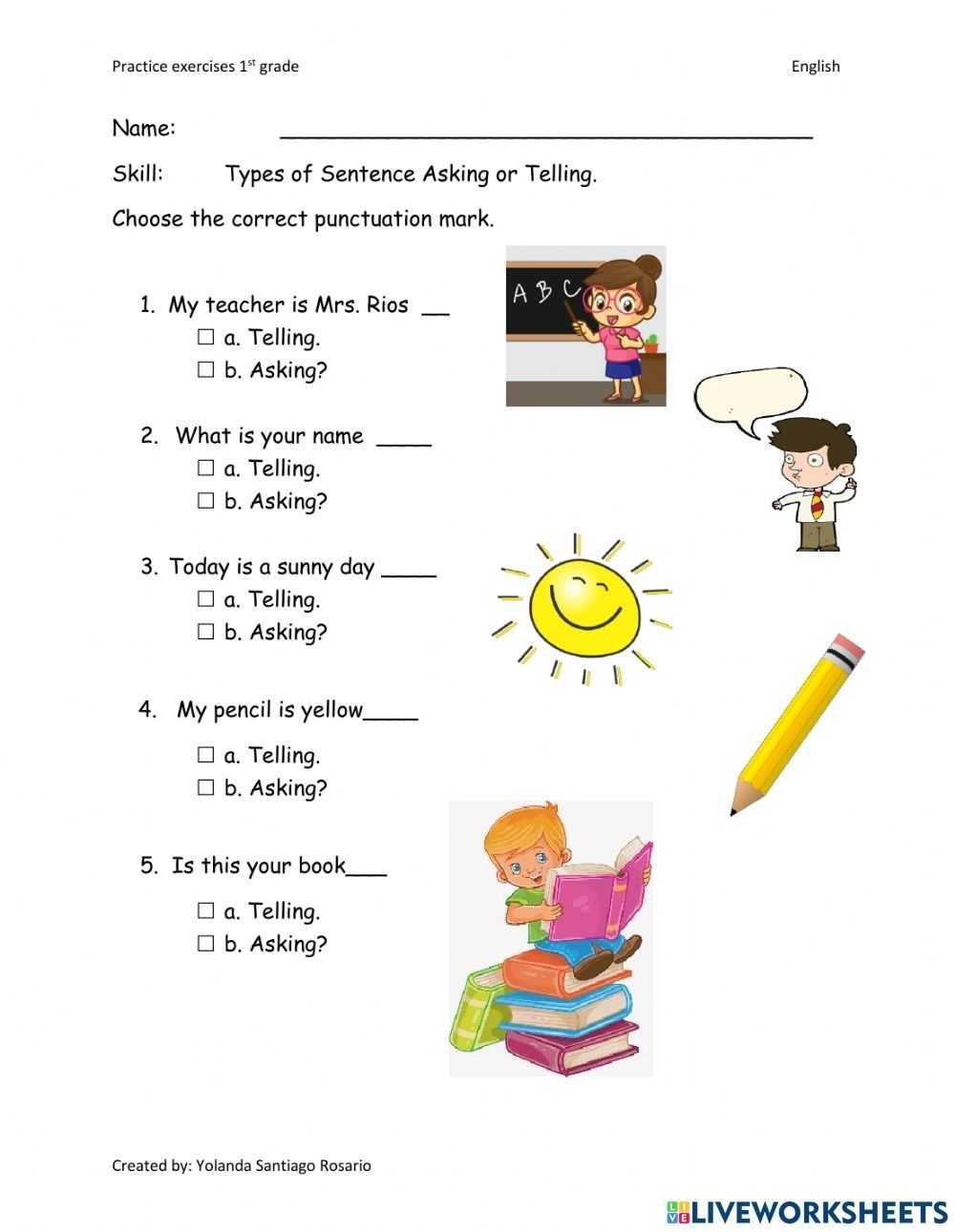 Types Of Sentences Worksheet Within Types Of Sentences Worksheet