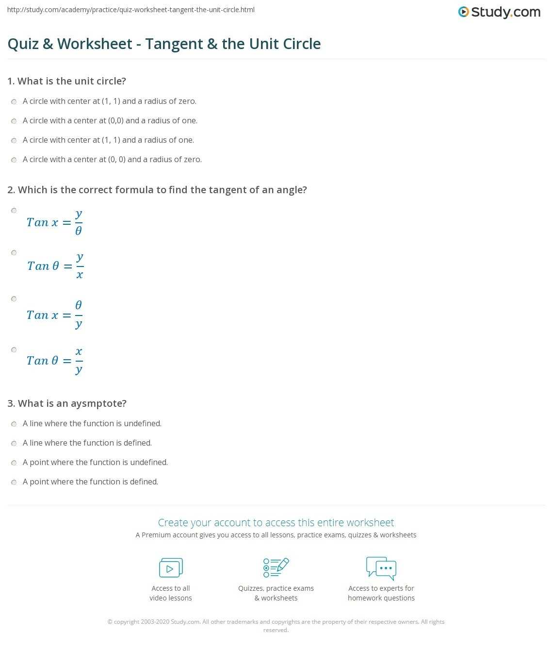 Unit Circle Worksheet With Answers inside Unit Circle Worksheet With Answers