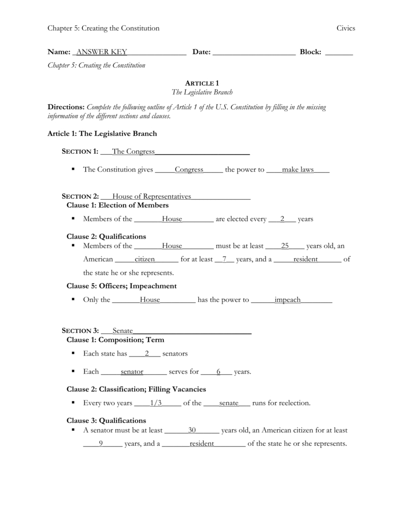 United States Constitution Worksheet Answers — Db Excel With Regard To The Us Constitution Worksheet Answers