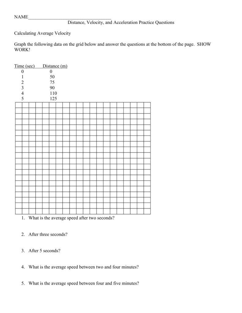 Velocity Worksheet With Answers — Db-Excel inside Velocity Worksheet With Answers