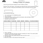 Volume Of Cylinder Worksheet Pertaining To Volume Of Cylinders Worksheet