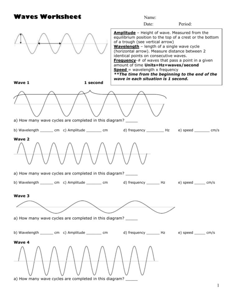 Waves Worksheet Answer Key Physics — Db Excel Inside Waves Worksheet Answer Key