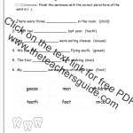 Wonders Second Grade Unit Two Week Four Printouts Pertaining To Irregular Plural Nouns Worksheet